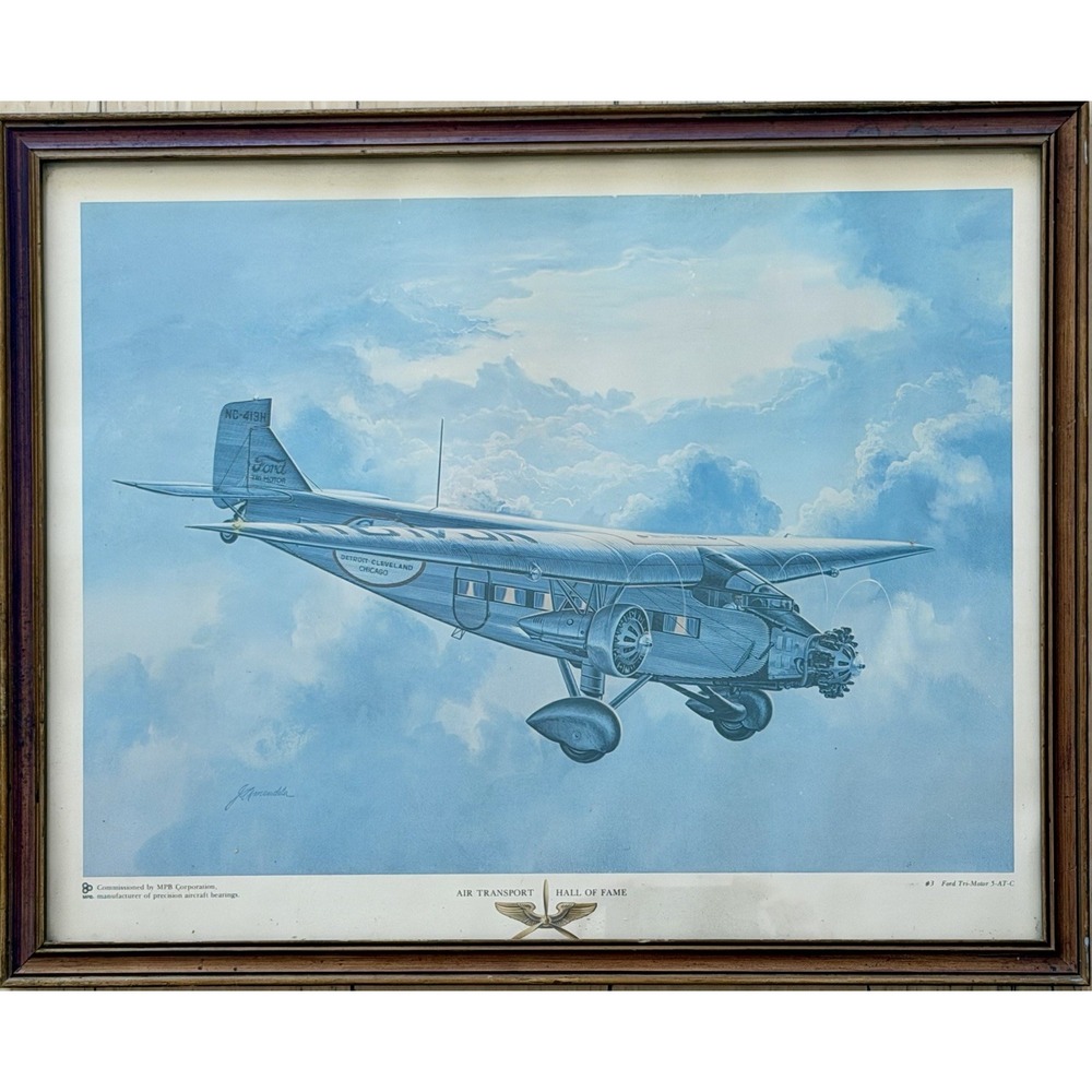 Vintage Ford Tri-Motor 5-AT-C Print J Amendola Framed Aviation